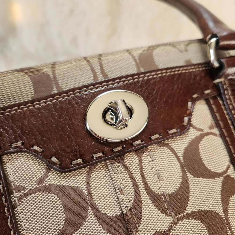 Coach Brown Signature Hampton Satchel Vintage Y2K - Picture 10 of 15